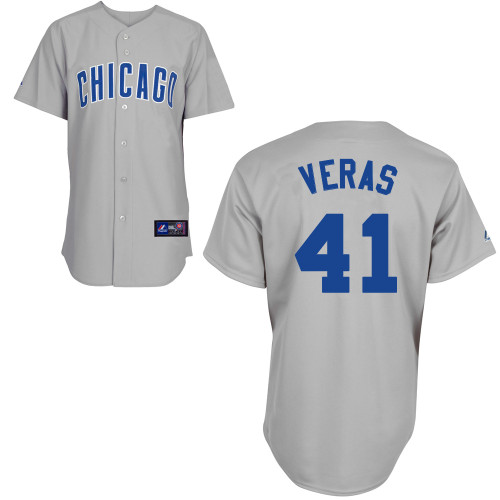 Jose Veras #41 Youth Baseball Jersey-Chicago Cubs Authentic Road Gray MLB Jersey